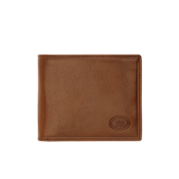 Geldbörse Querformat 11 x 9,5cm in Cognac mit extra Kartenklappe von The Bridge - leder-accessoires.com