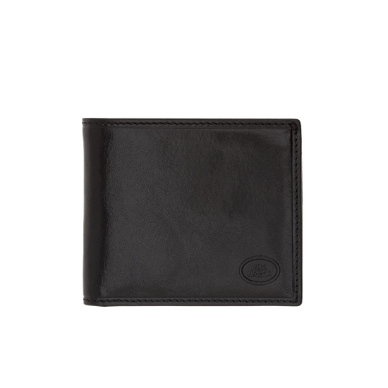 Geldbörse Querformat 11 x 9,5cm in Schwarz mit extra Kartenklappe von The Bridge - leder-accessoires.com