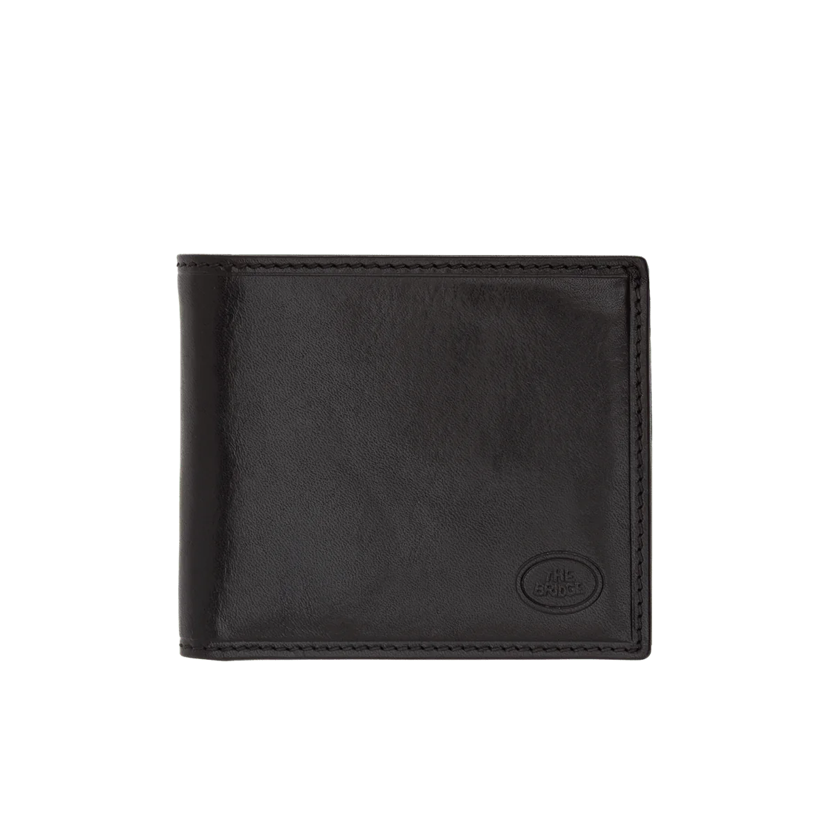 Geldbörse Querformat 11 x 9,5cm in Schwarz mit extra Kartenklappe von The Bridge - leder-accessoires.com