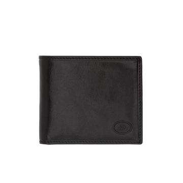 Geldbörse Querformat 11 x 9,5cm in Schwarz mit extra Kartenklappe von The Bridge - leder-accessoires.com