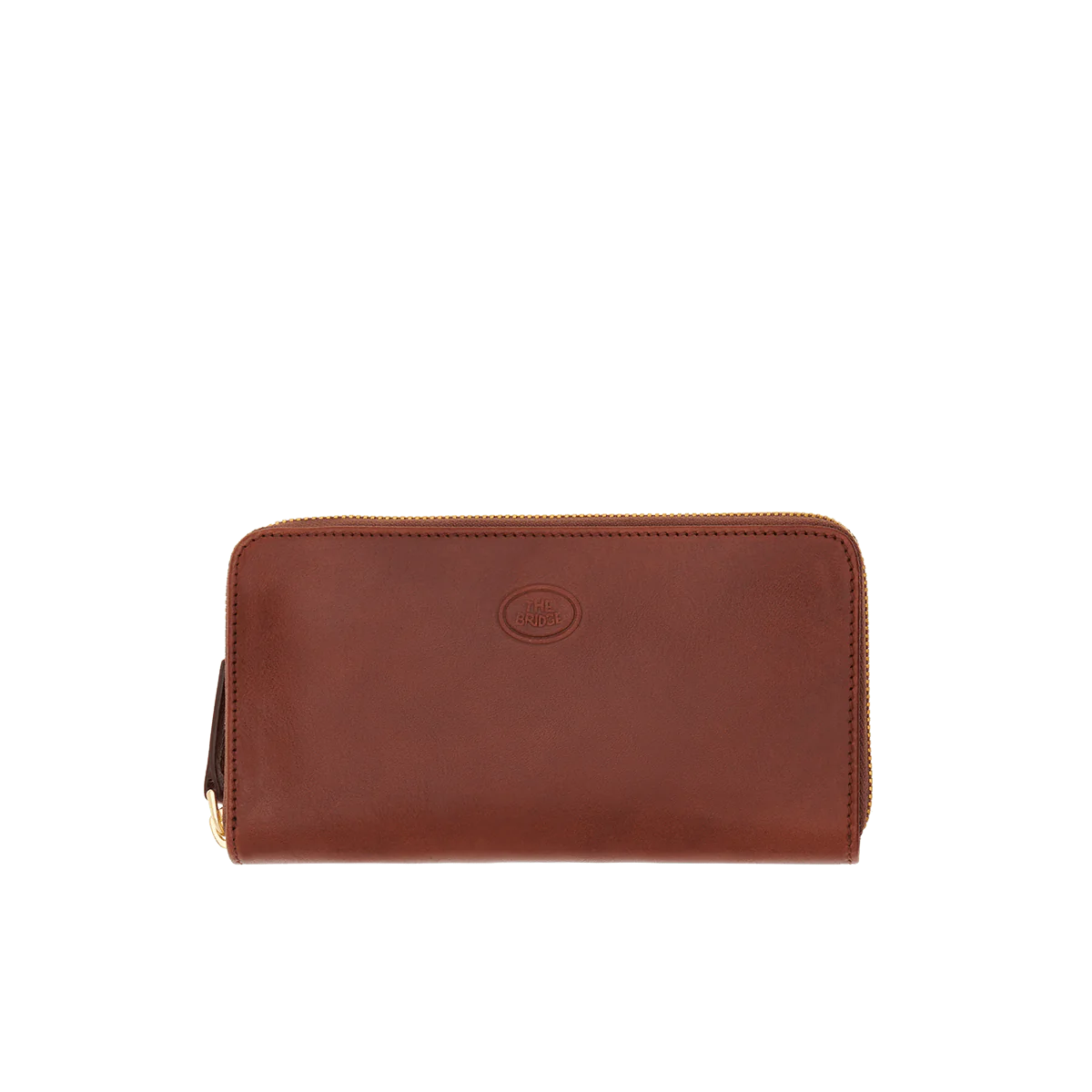 Lederbörse 19x11m in Cognac mit Reißverschluss von The Bridge - leder-accessoires.com