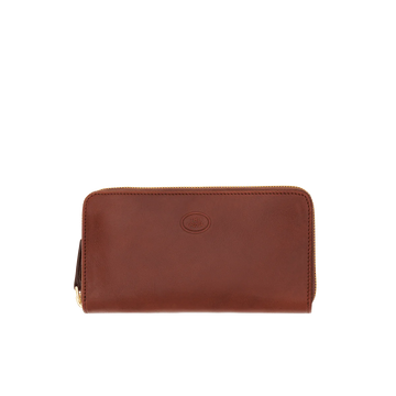 Lederbörse 19x11m in Cognac mit Reißverschluss von The Bridge - leder-accessoires.com