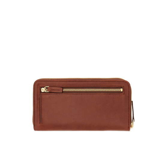 Lederbörse 19x11m in Cognac mit Reißverschluss von The Bridge - leder-accessoires.com