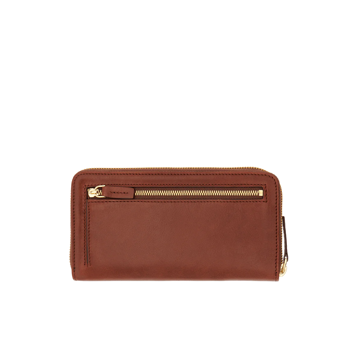 Lederbörse 19x11m in Cognac mit Reißverschluss von The Bridge - leder-accessoires.com