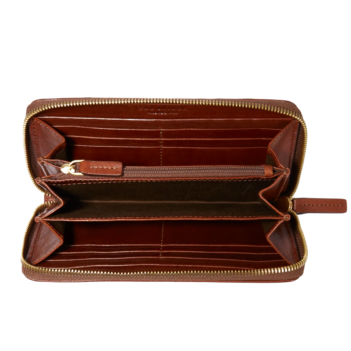 Lederbörse 19x11m in Cognac mit Reißverschluss von The Bridge - leder-accessoires.com