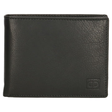 Geldbörse Querformat 12 x 9,5cm in Schwarz mit extra Kartenklappe - leder-accessoires.com
