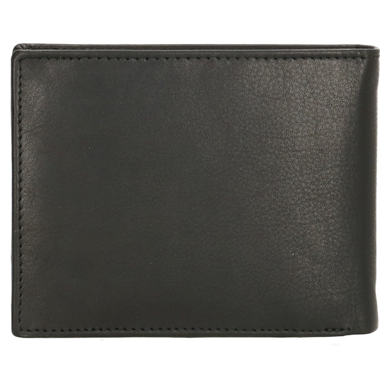 Geldbörse Querformat 12 x 9,5cm in Schwarz mit extra Kartenklappe - leder-accessoires.com