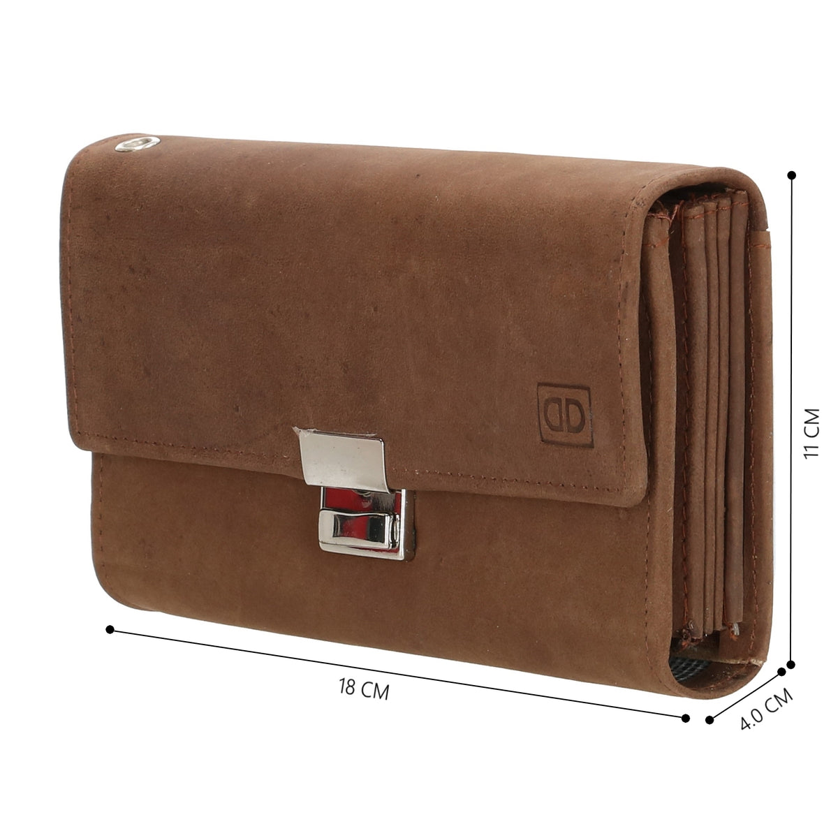 Kellnerbörse 18 x 11cm in Braun aus Leder mit Öse - leder-accessoires.com