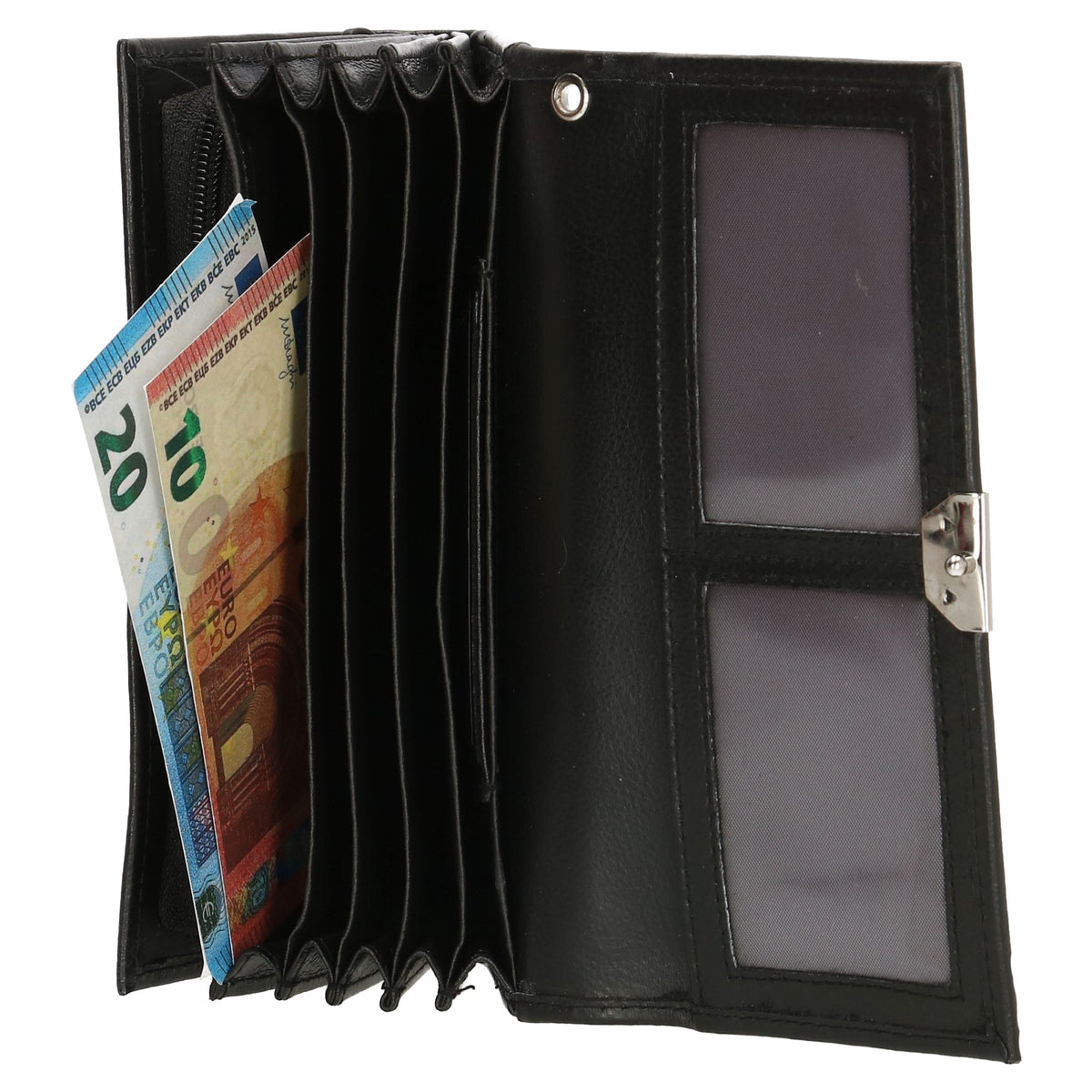 Kellnerbörse 18 x 10cm in Schwarz aus Leder - leder-accessoires.com