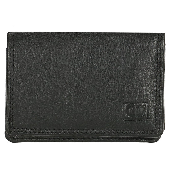 Minibörse im Querformat in Schwarz aus Leder - leder-accessoires.com