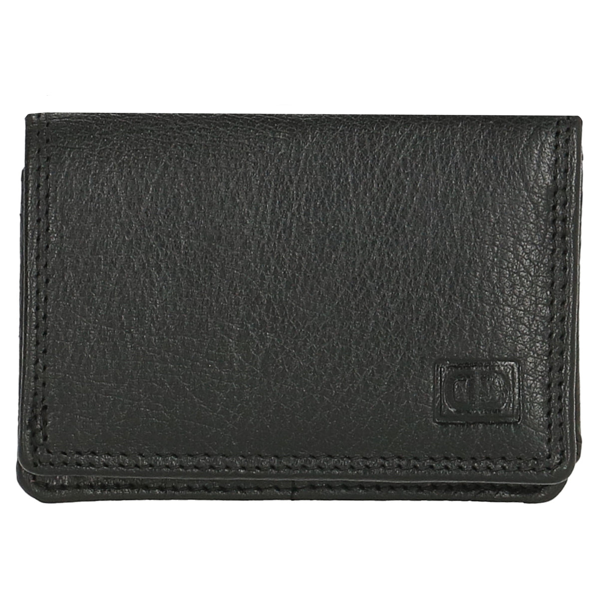 Minibörse im Querformat in Schwarz aus Leder - leder-accessoires.com