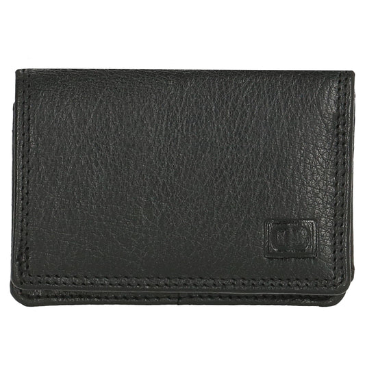 Minibörse im Querformat in Schwarz aus Leder - leder-accessoires.com
