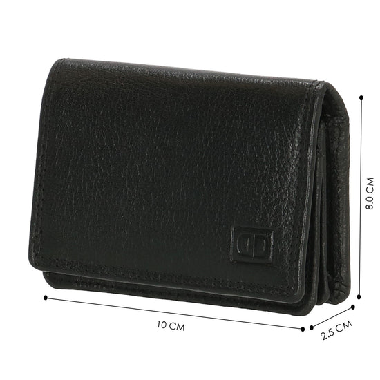 Minibörse im Querformat in Schwarz aus Leder - leder-accessoires.com