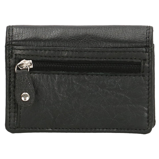 Minibörse im Querformat in Schwarz aus Leder - leder-accessoires.com