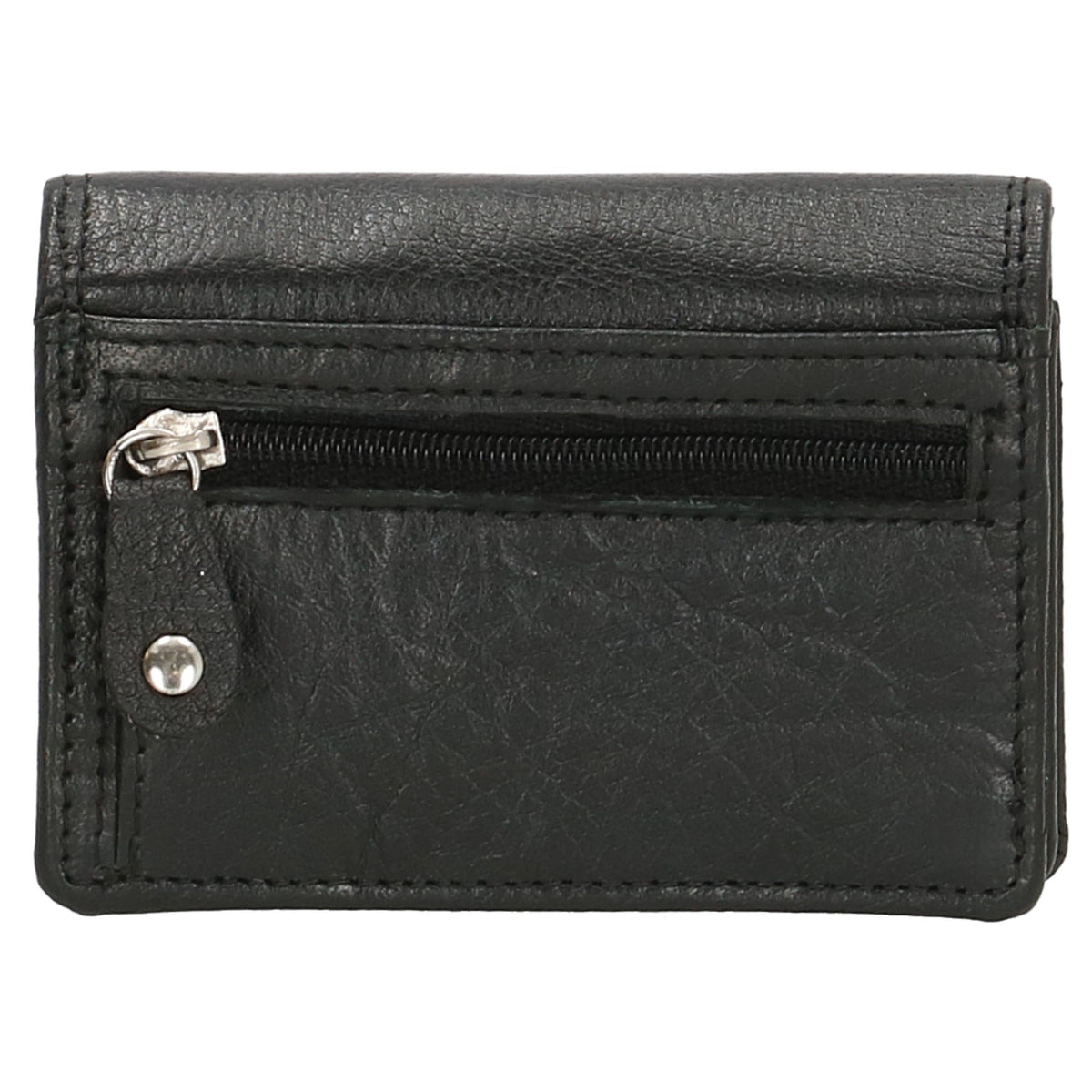 Minibörse im Querformat in Schwarz aus Leder - leder-accessoires.com