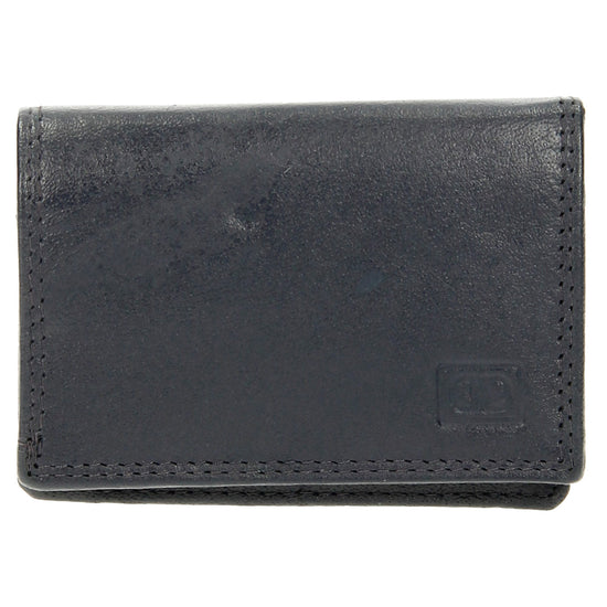 Minibörse im Querformat in Dunkelblau aus Leder - leder-accessoires.com