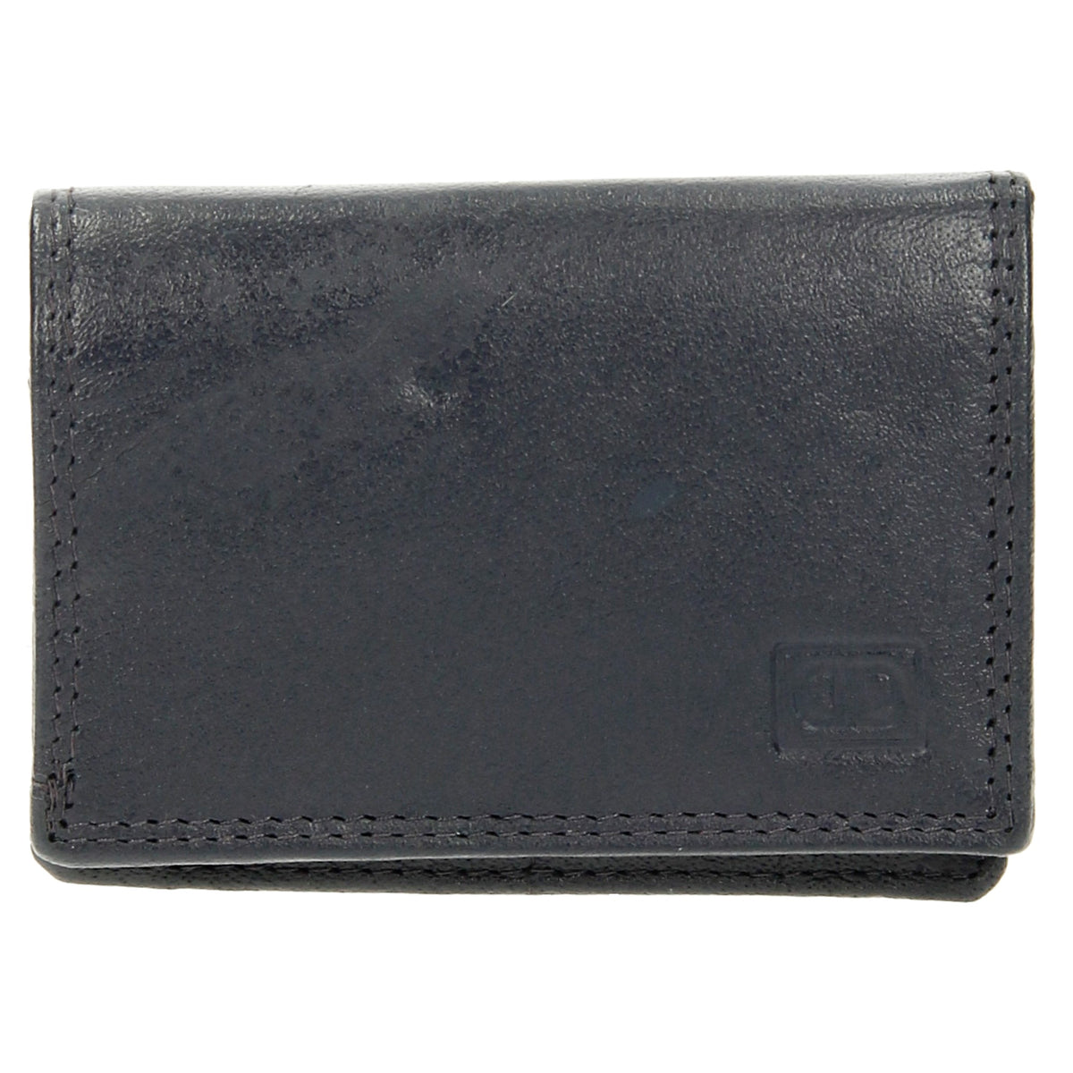 Minibörse im Querformat in Dunkelblau aus Leder - leder-accessoires.com