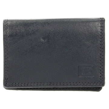 Minibörse im Querformat in Dunkelblau aus Leder - leder-accessoires.com