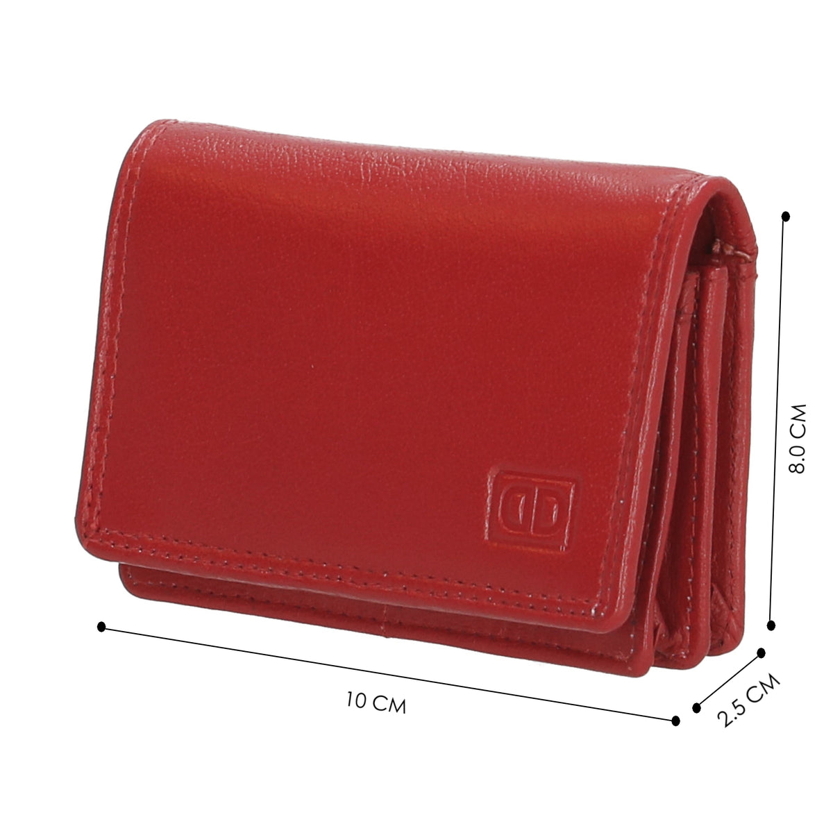 Minibörse im Querformat in Rot aus Leder - leder-accessoires.com
