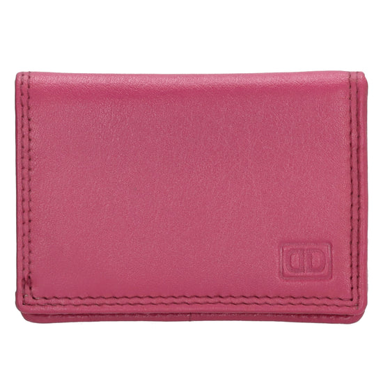 Minibörse im Querformat in Pink aus Leder - leder-accessoires.com