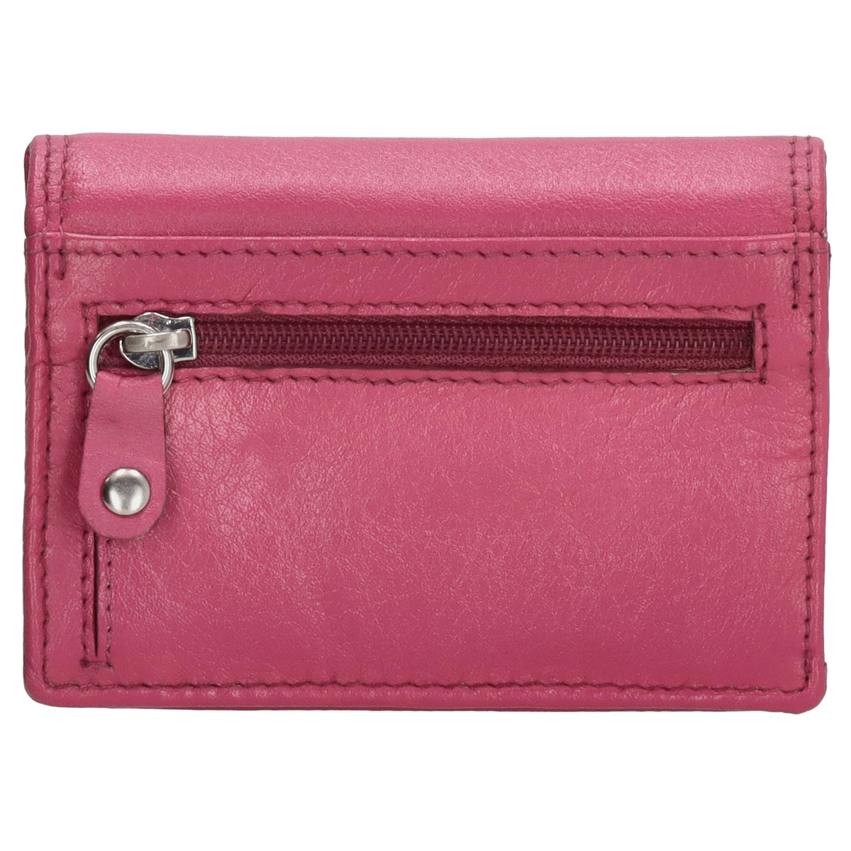 Minibörse im Querformat in Pink aus Leder - leder-accessoires.com