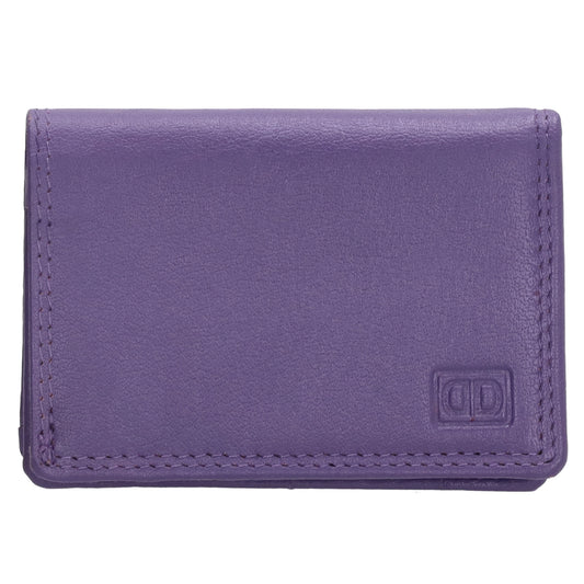 Minibörse im Querformat in Lila aus Leder - leder-accessoires.com