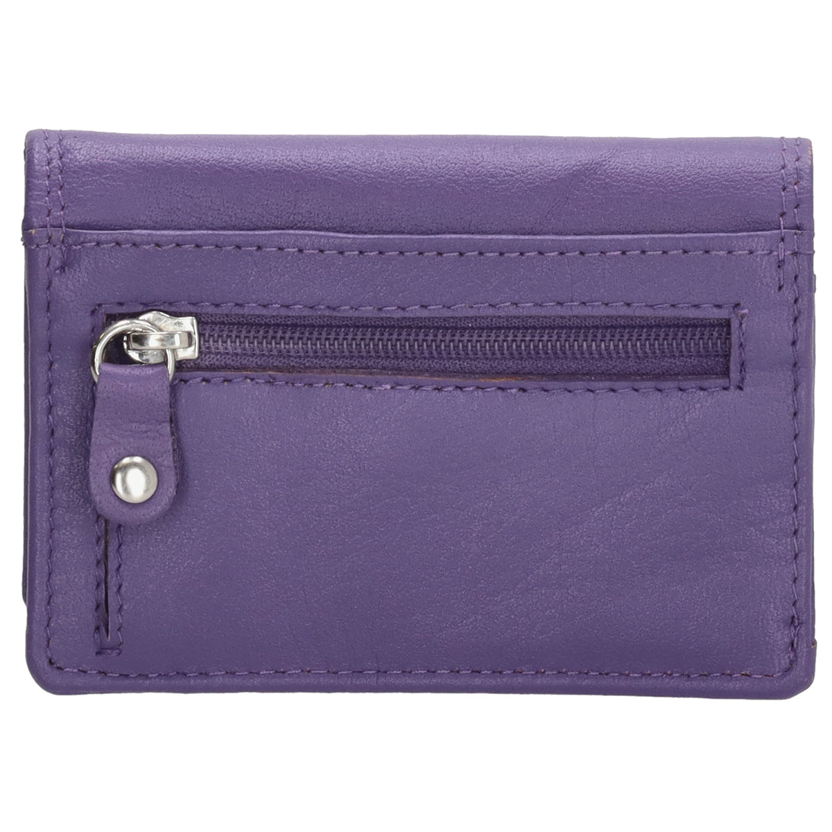 Minibörse im Querformat in Lila aus Leder - leder-accessoires.com