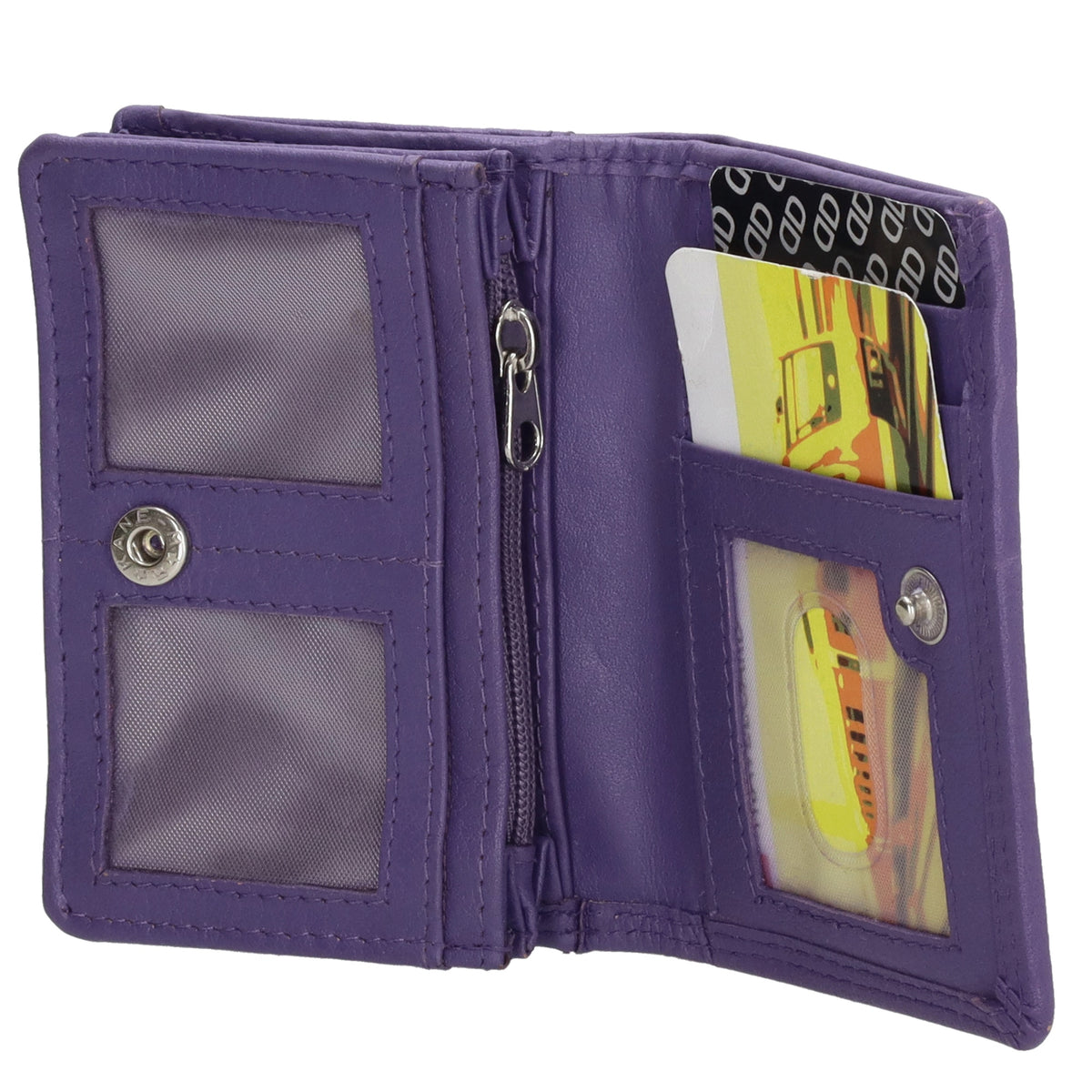 Minibörse im Querformat in Lila aus Leder - leder-accessoires.com