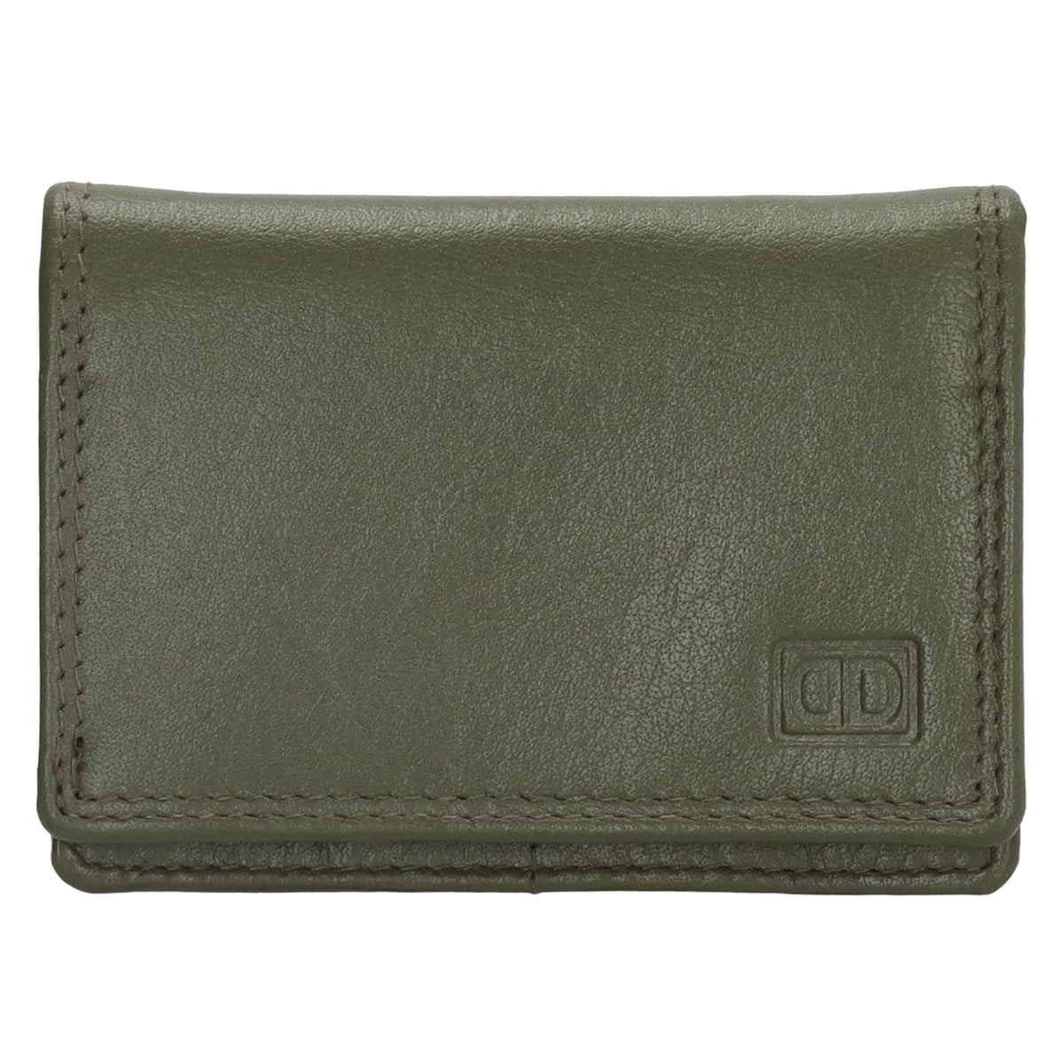 Minibörse im Querformat in Oliv aus Leder - leder-accessoires.com