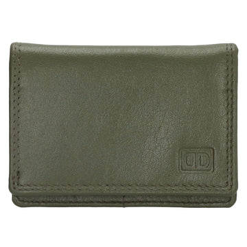 Minibörse im Querformat in Oliv aus Leder - leder-accessoires.com