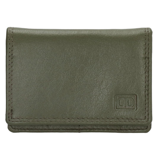 Minibörse im Querformat in Oliv aus Leder - leder-accessoires.com