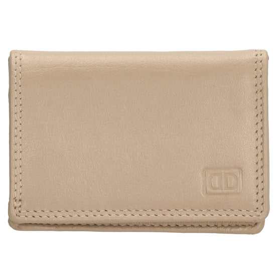 Minibörse im Querformat in Taupe aus Leder - leder-accessoires.com