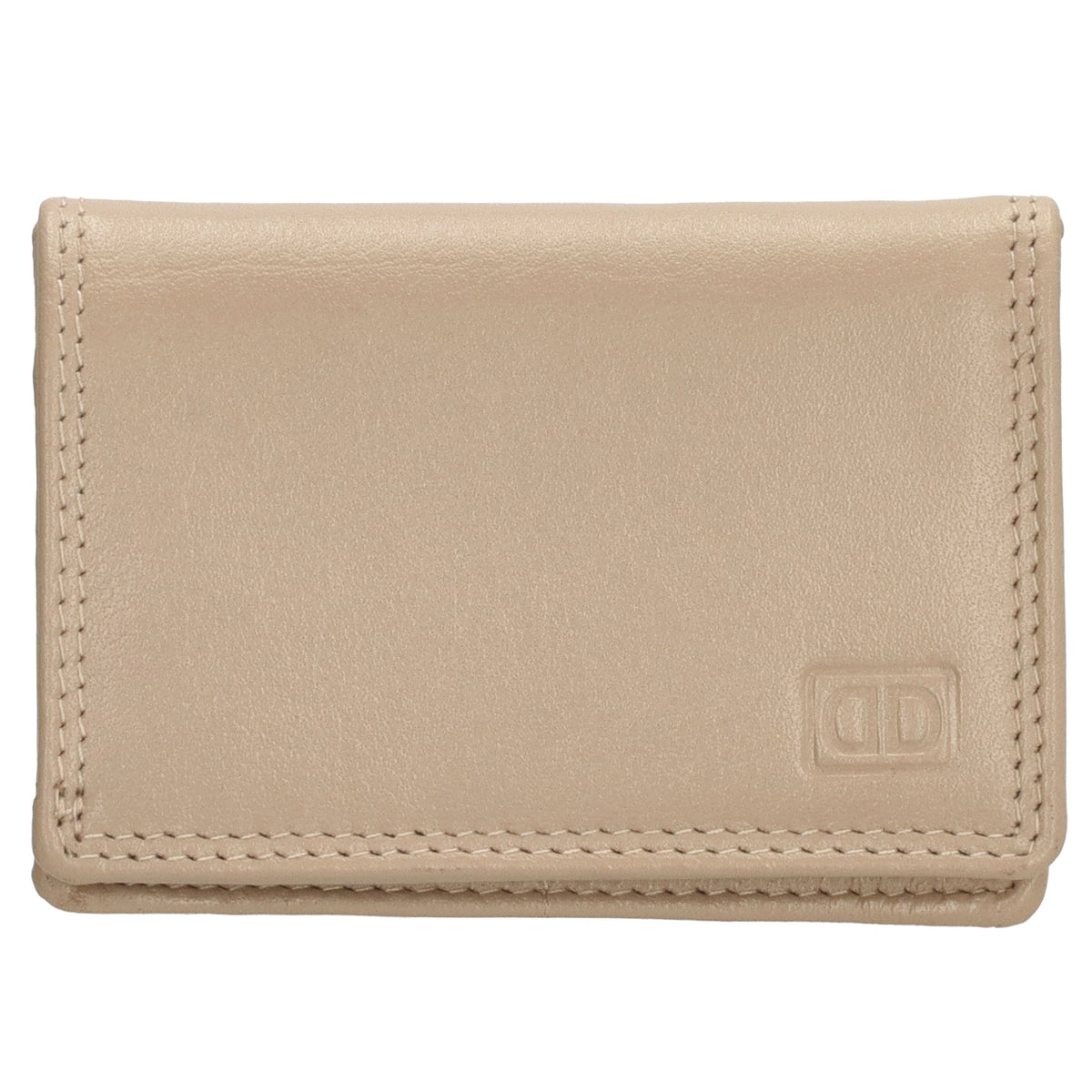 Minibörse im Querformat in Taupe aus Leder - leder-accessoires.com