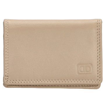 Minibörse im Querformat in Taupe aus Leder - leder-accessoires.com