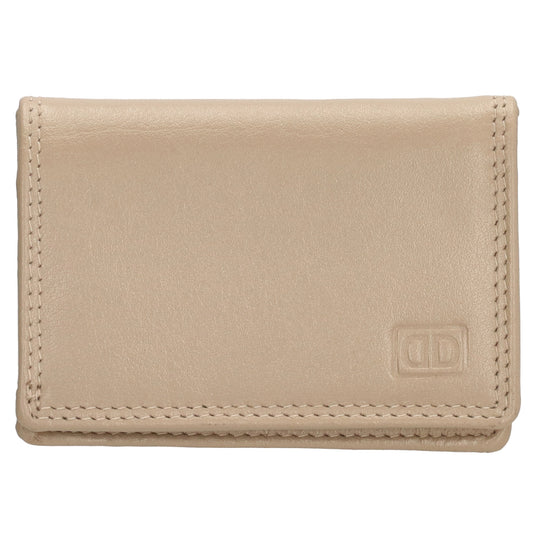 Minibörse im Querformat in Taupe aus Leder - leder-accessoires.com