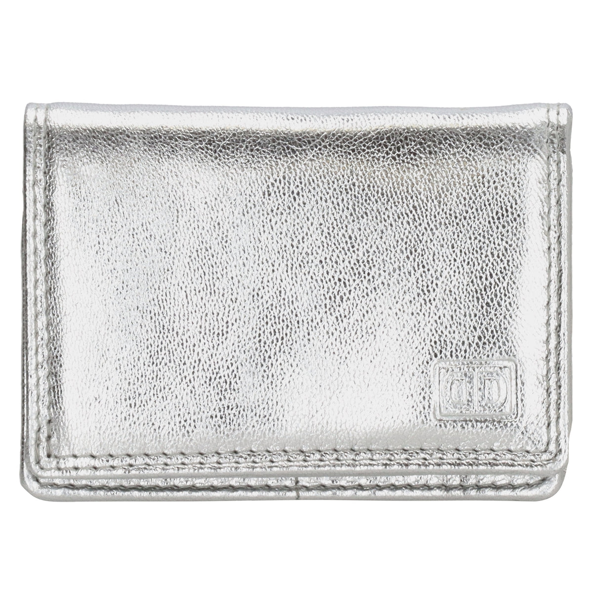 Minibörse im Querformat in Silber aus Leder - leder-accessoires.com