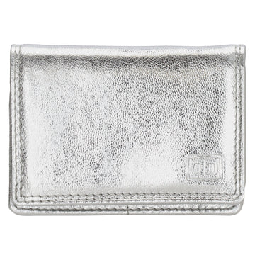 Minibörse im Querformat in Silber aus Leder - leder-accessoires.com