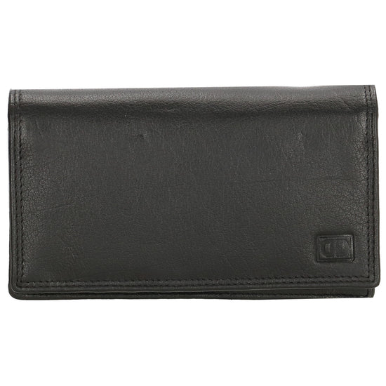 Lederbörse 16x9cm im Querformat in Schwarz mit RFID - leder-accessoires.com