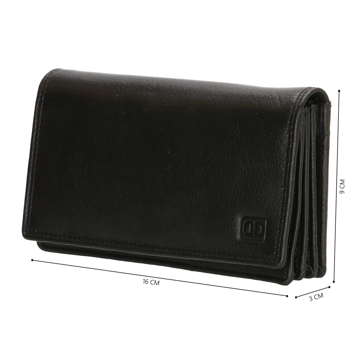 Lederbörse 16x9cm im Querformat in Schwarz mit RFID - leder-accessoires.com