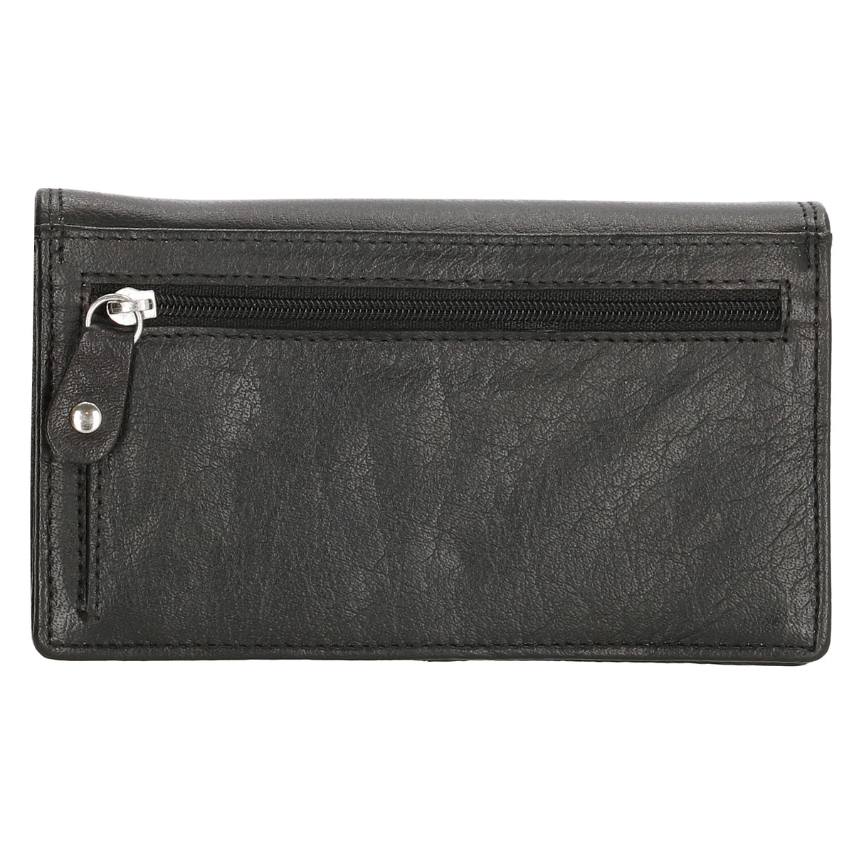 Lederbörse 16x9cm im Querformat in Schwarz mit RFID - leder-accessoires.com