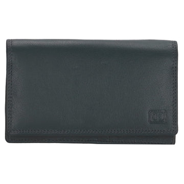 Lederbörse 16x9cm im Querformat in Blau mit RFID - leder-accessoires.com