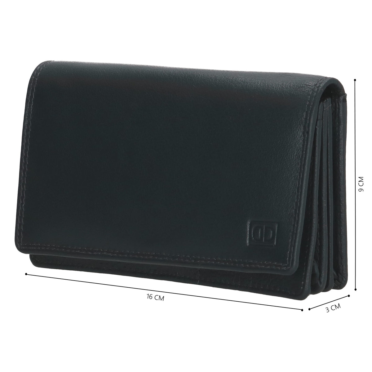 Lederbörse 16x9cm im Querformat in Blau mit RFID - leder-accessoires.com
