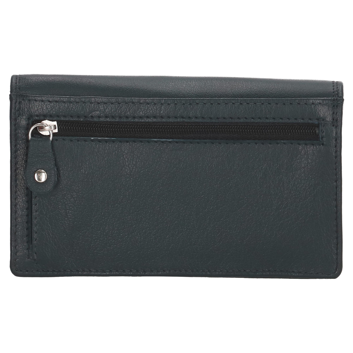 Lederbörse 16x9cm im Querformat in Blau mit RFID - leder-accessoires.com
