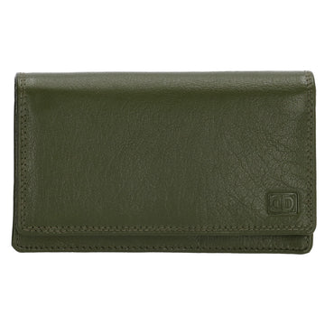 Lederbörse 16x9cm im Querformat in Oliv mit RFID - leder-accessoires.com