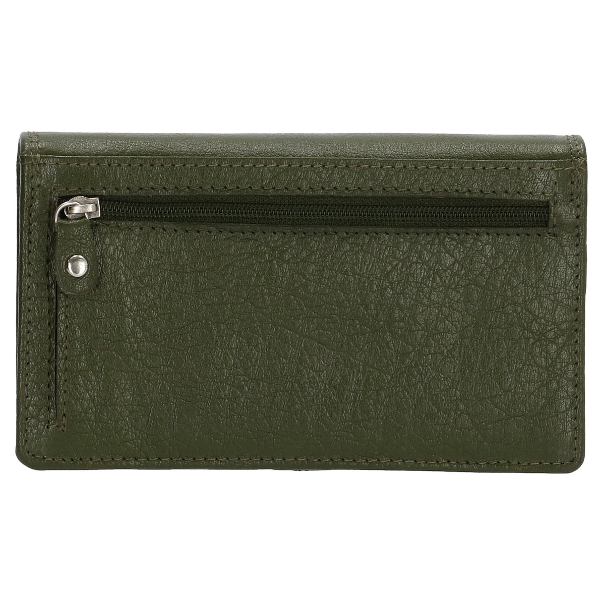 Lederbörse 16x9cm im Querformat in Oliv mit RFID - leder-accessoires.com