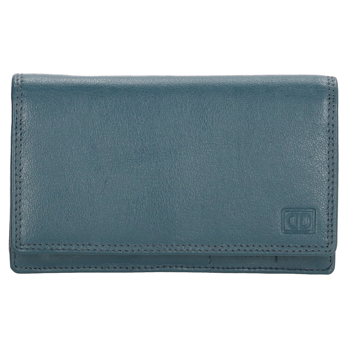 Lederbörse 16x9cm im Querformat in Jeansblau mit RFID - leder-accessoires.com