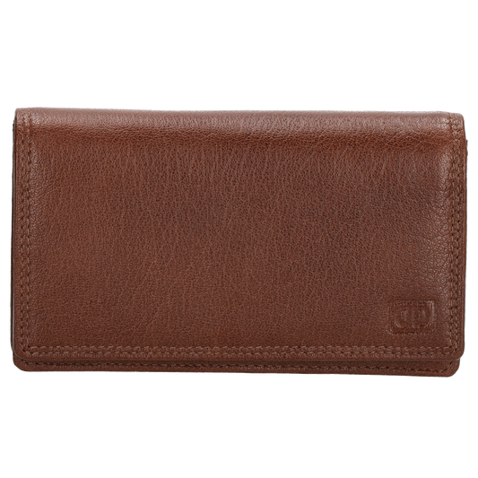 Lederbörse 16x9cm im Querformat in Braun mit RFID - leder-accessoires.com