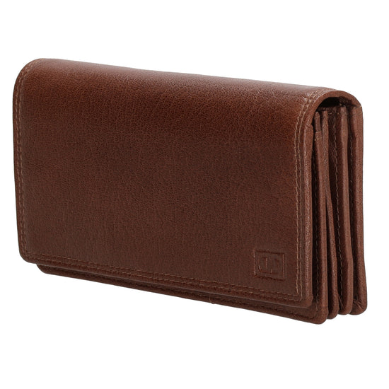 Lederbörse 16x9cm im Querformat in Braun mit RFID - leder-accessoires.com