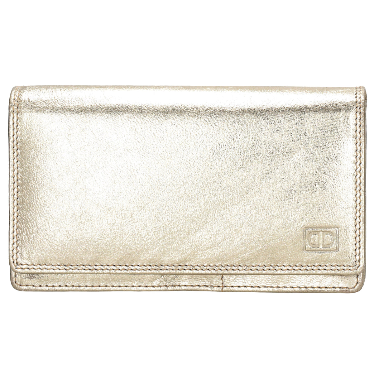 Lederbörse 16x9cm im Querformat in Gold mit RFID - leder-accessoires.com