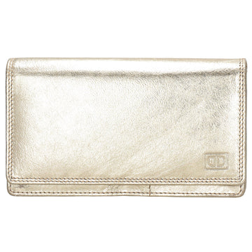 Lederbörse 16x9cm im Querformat in Gold mit RFID - leder-accessoires.com